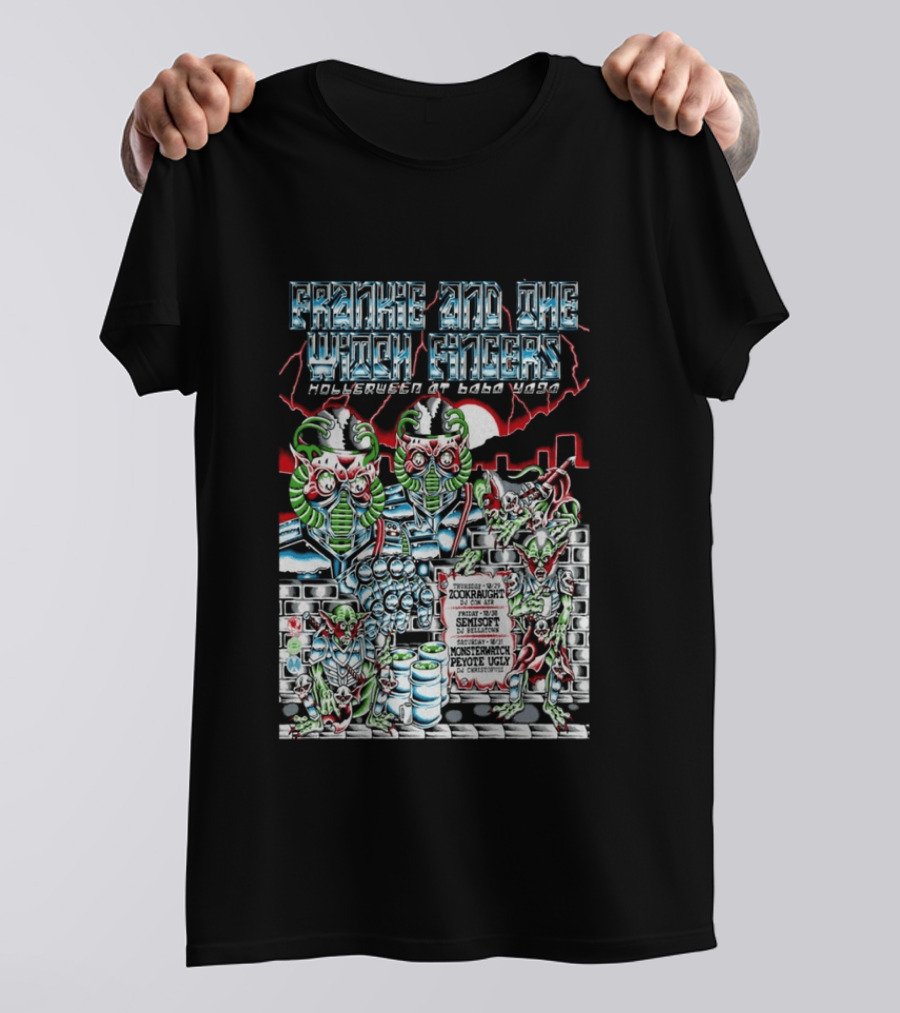 Frankie And The Witch Fingers HollerWEEN At Badu Waga Seattle WA Oct 29 31 2026 Monster Zookraught Peyote Ugly T-Shirt