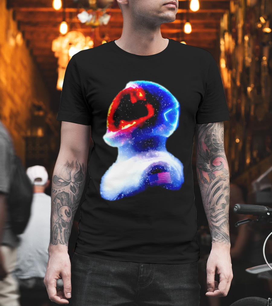 Galaxy Astronaut With American Flag Space Cosmic Adventure T-Shirt