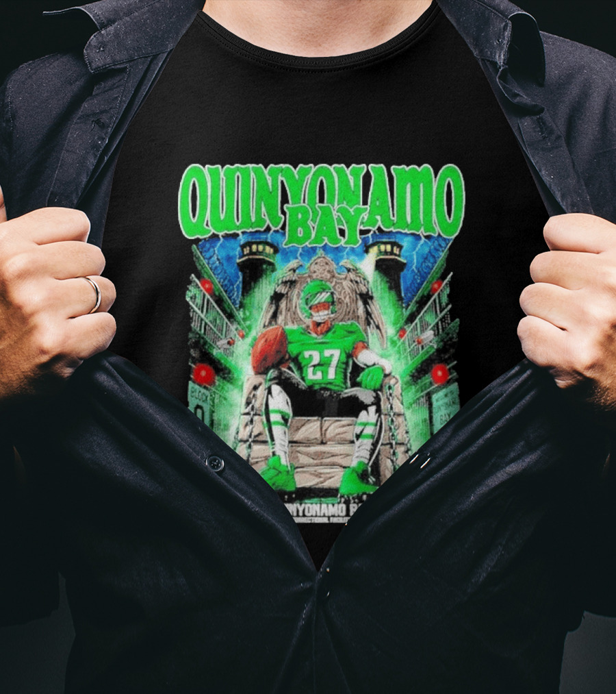 Quinyonamo Bay 27 Throne Football Block Q T-Shirt