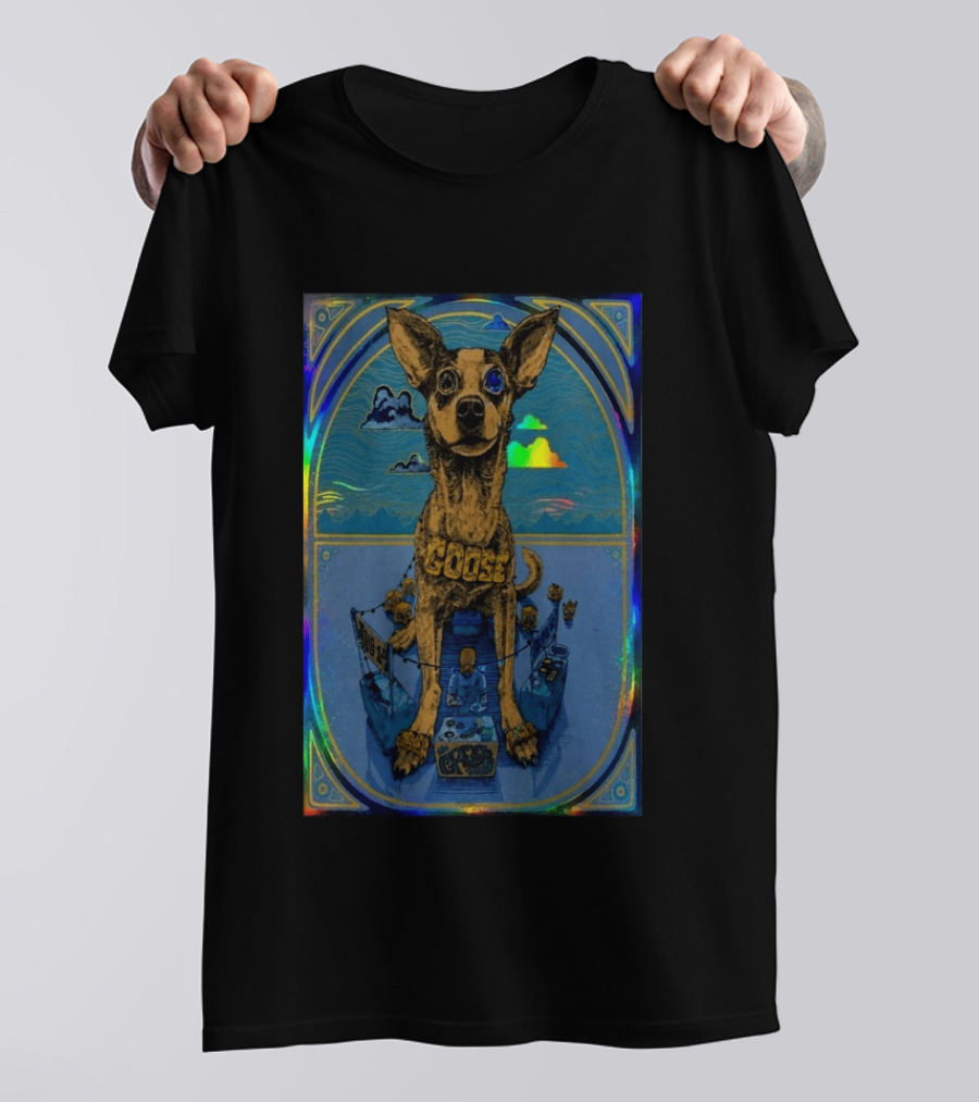 Goose Greek Theatre 08 14 2026 Exclusive Dog Art Holographic T-Shirt