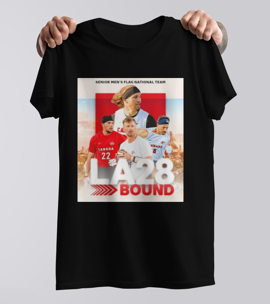 Senior Men's Flag National Team Canada LA28 Bound Canada Football Team Players T-Shirt