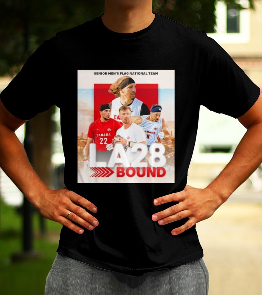 Senior Men's Flag National Team Canada LA28 Bound Canada Football Team Players T-Shirt