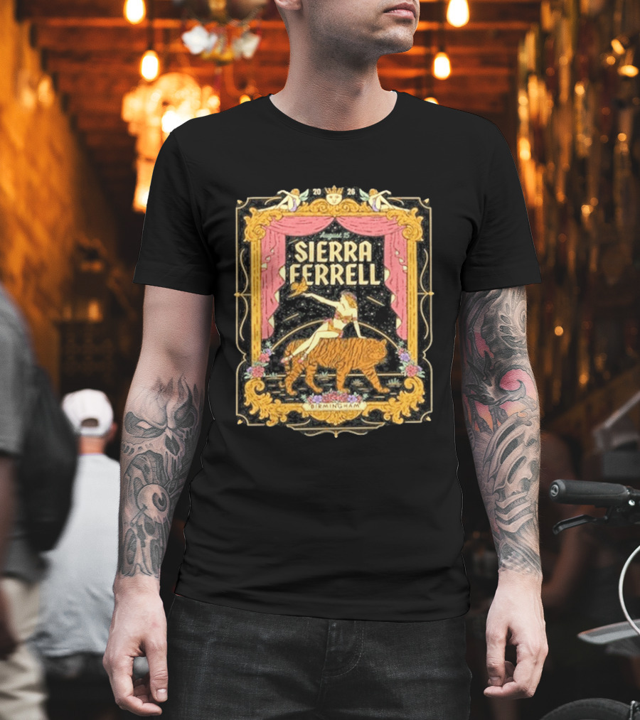Sierra Ferrell August 15 Birmingham AL 2026 Vintage Circus Tiger T-Shirt