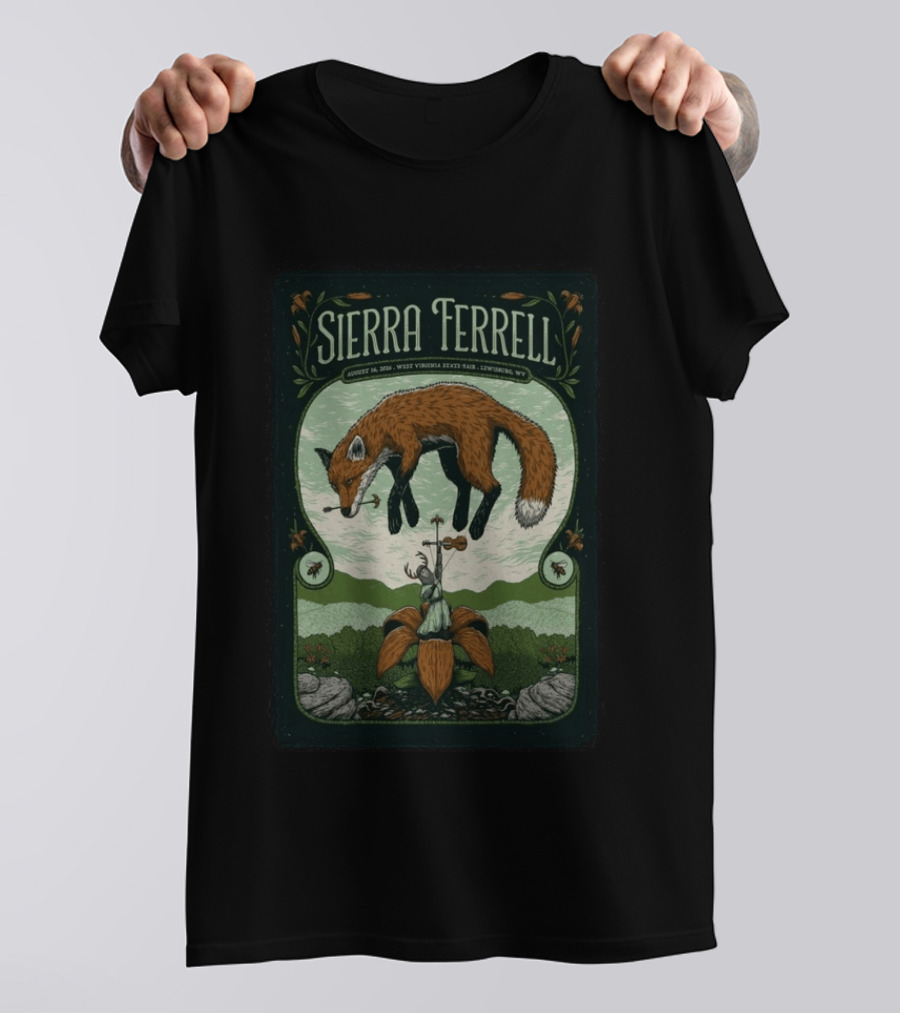 Sierra Ferrell August 16 2026 Lewisburg WV West Virginia State Fair Fox Violin T-Shirt