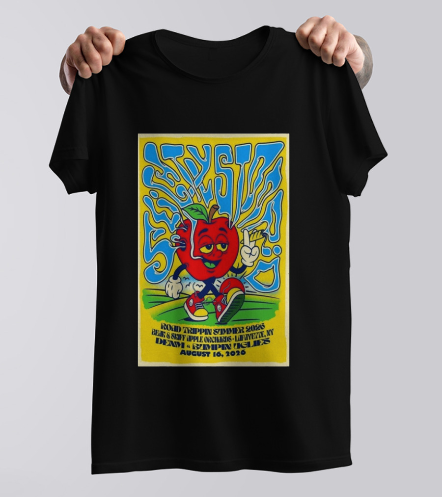 Slightly Stoopid Road Trippin Summer 2026 Apple Orchards LaFayette NY August 16 Dem Apples Bumpin Uglies T-Shirt