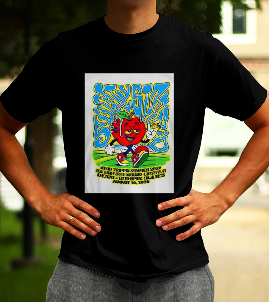 Slightly Stoopid Road Trippin Summer 2026 Beak & Skiff Orchards LaFayette NY August 16 With Denim And Bumpin Uglies T-Shirt