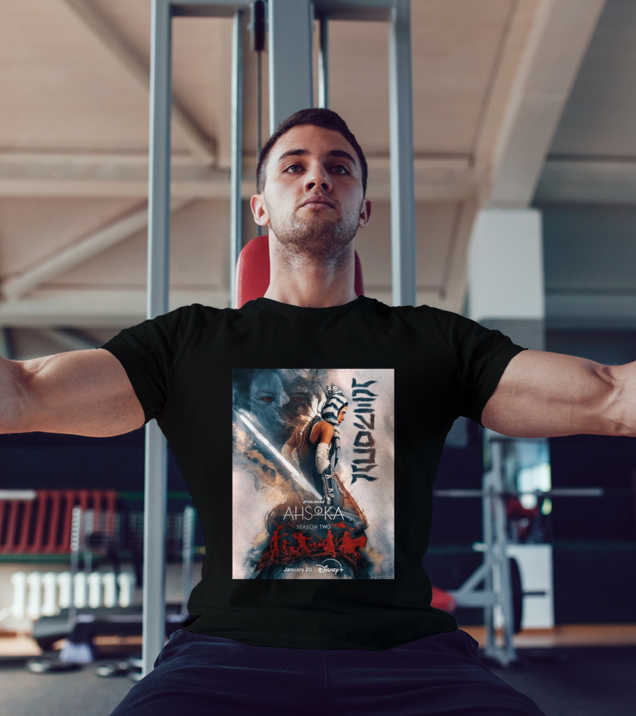 Star Wars Ahsoka Season 2 Premiering January 20 Disney Plus Featuring Lightsaber And Characters T-Shirt