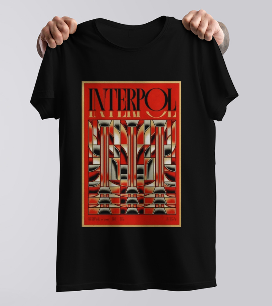 Interpol August 15 2026 San Diego CA Geometric Art Deco Concert T-Shirt