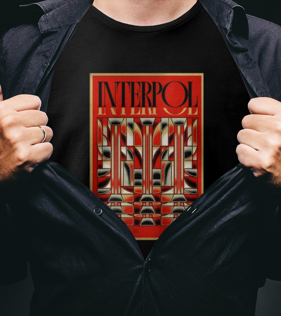 Interpol August 15 2026 San Diego CA Geometric Art Deco Concert T-Shirt