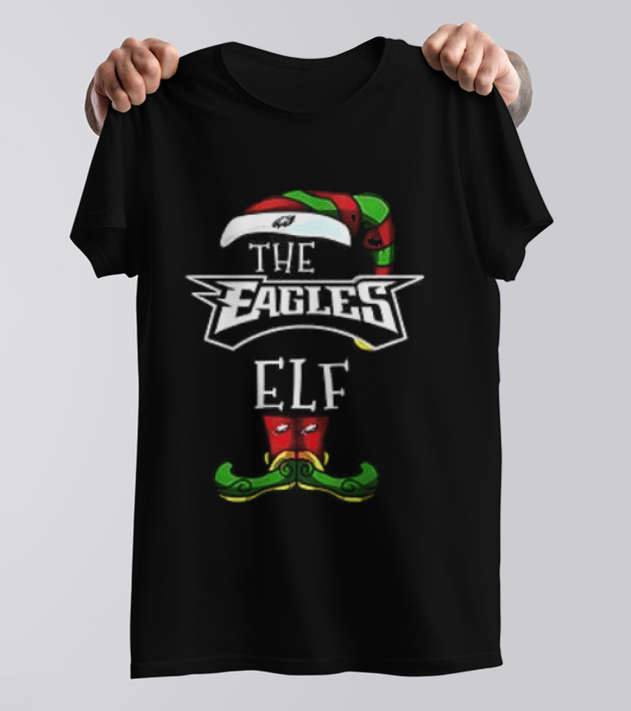 The Eagles Christmas Elf Hat And Mustache T-Shirt