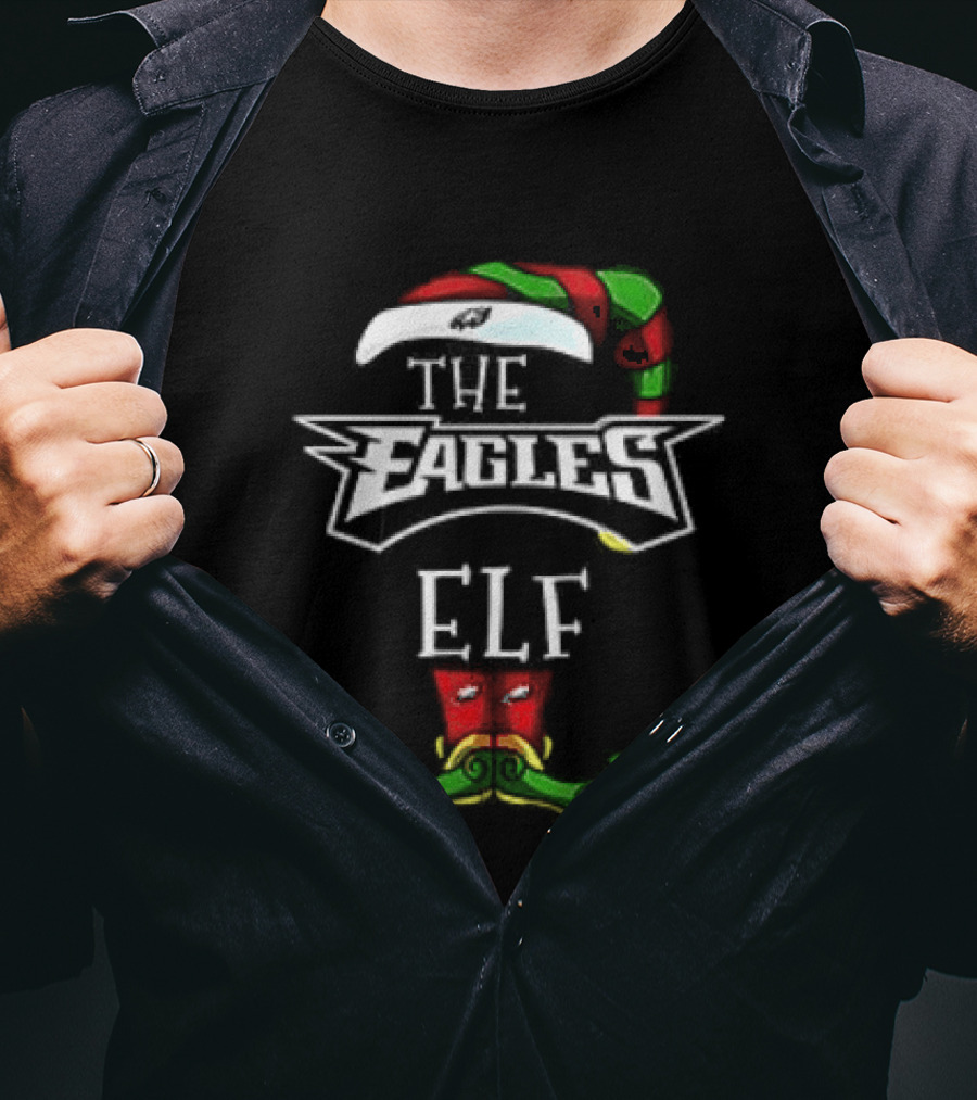The Eagles Christmas Elf Hat And Mustache T-Shirt
