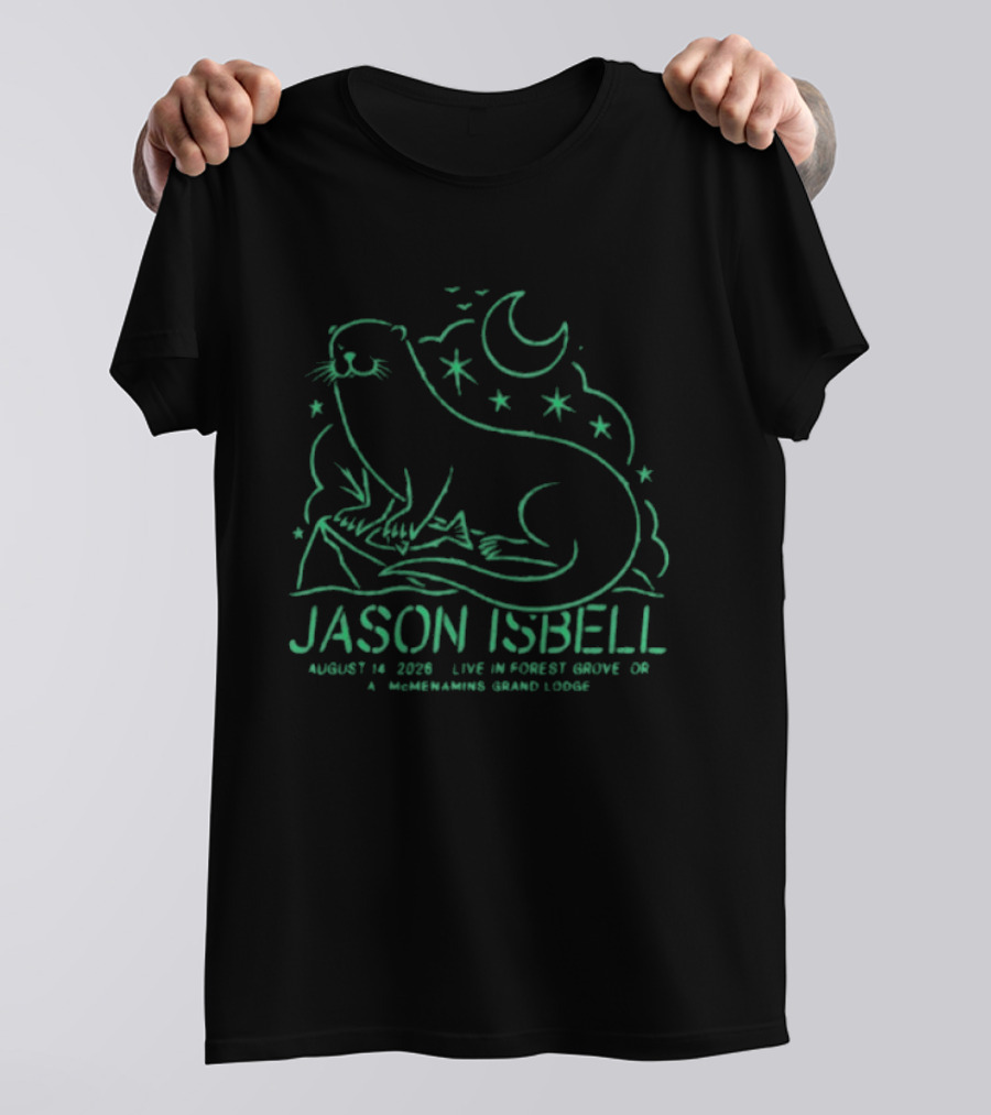 Jason Isbell Live In Forest Grove OR August 14 2026 Grand Lodge Concert Otter And Stars T-Shirt