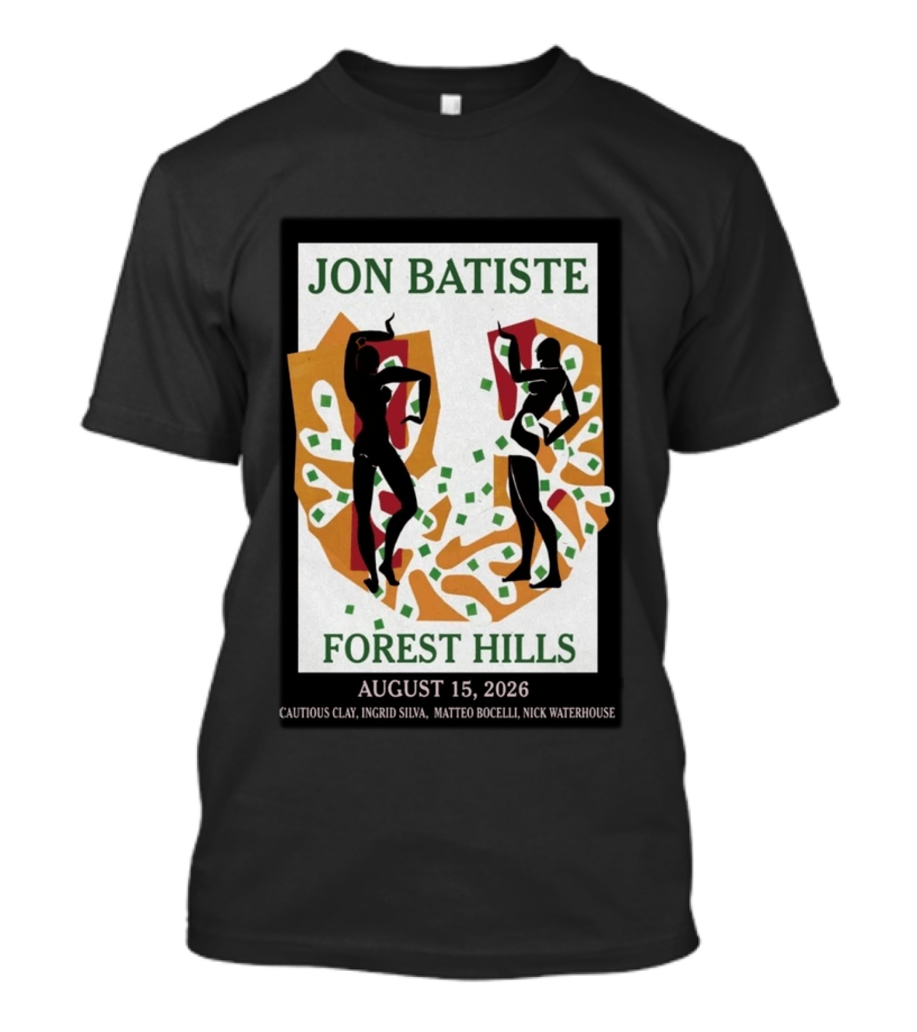 Jon Batiste Forest Hills August 15 2026 Cautious Clay Ingrid Silva Matteo Bocelli Nick Waterhouse T-Shirt
