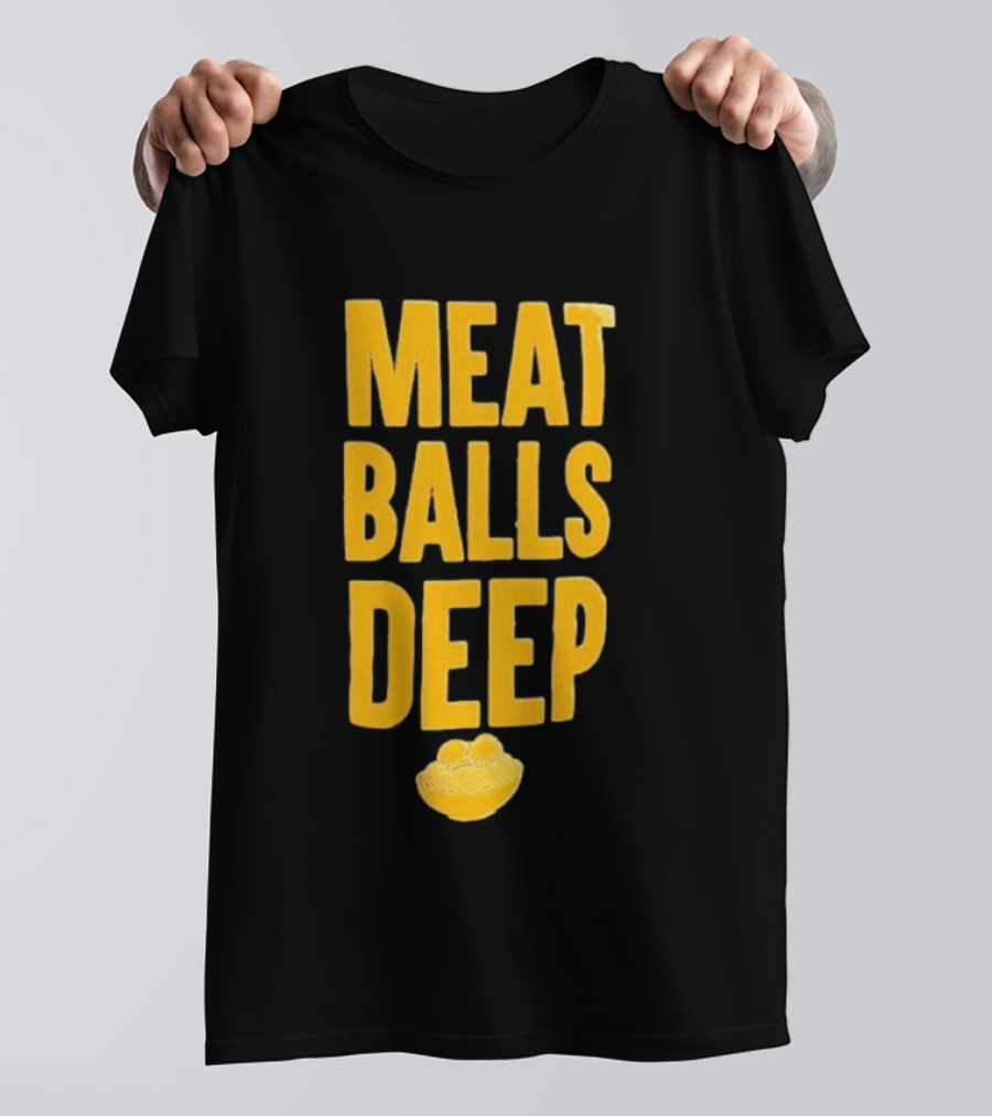 Meat Balls Deep Pasta Bowl Yellow T-Shirt
