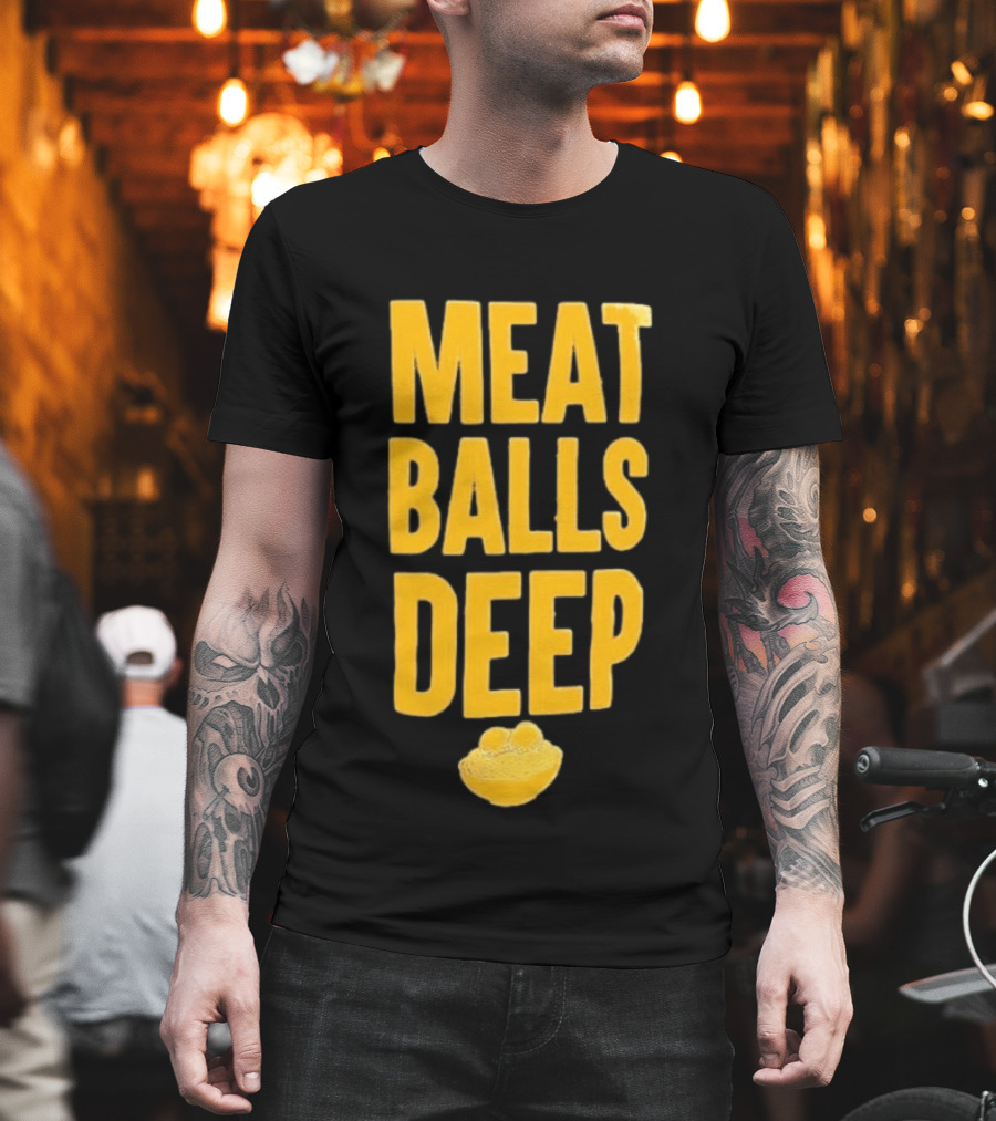 Meat Balls Deep Pasta Bowl Yellow T-Shirt