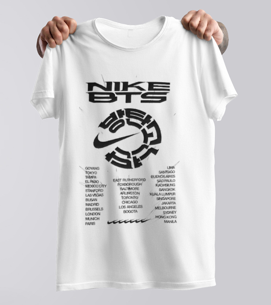 BTS World Tour City List K Pop Bangtan Boys T-Shirt