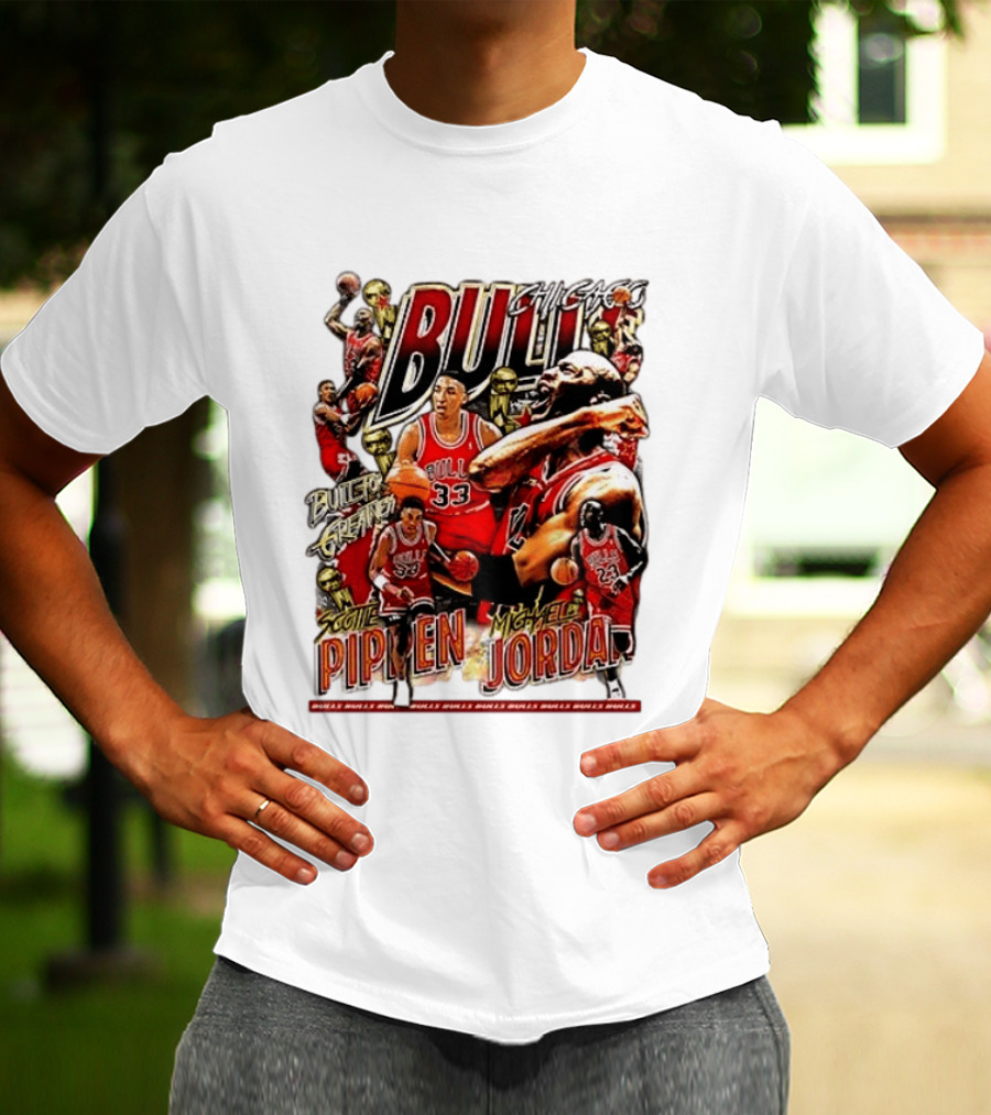 Chicago Bull Machael Jordan X Scotie Pippen Build For Greatness T-Shirt