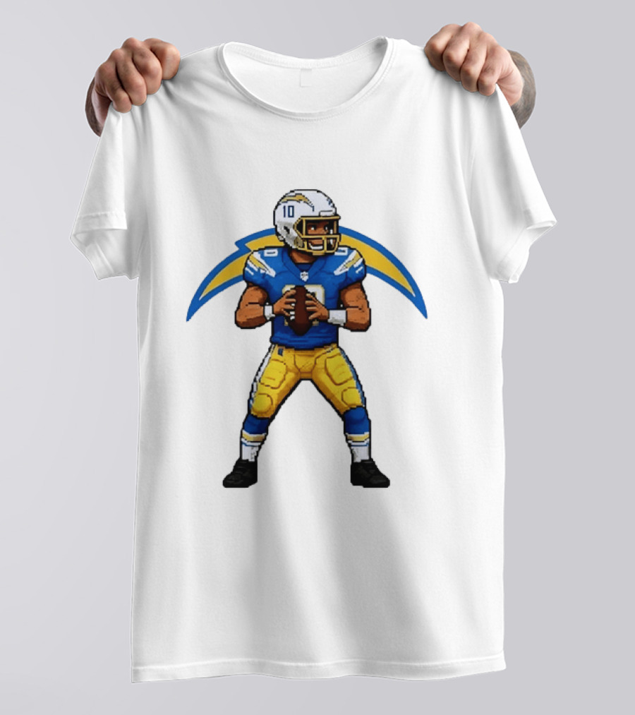 Justin Herbert Los Angeles Chargers Pixel T-Shirt