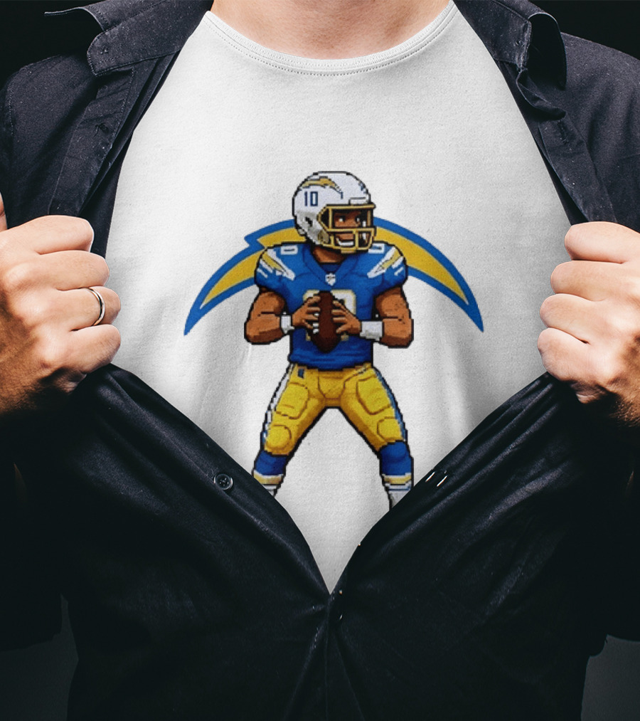 Justin Herbert Los Angeles Chargers Pixel T-Shirt