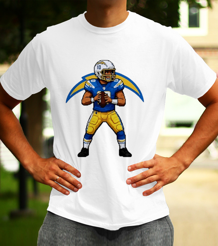 Justin Herbert Los Angeles Chargers Pixel T-Shirt