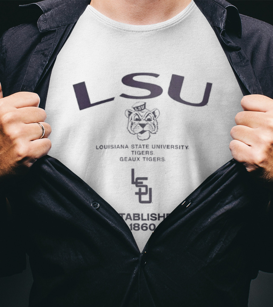 LSU Tigers Geaux Tigers Louisiana State University Established 1860 T-Shirt