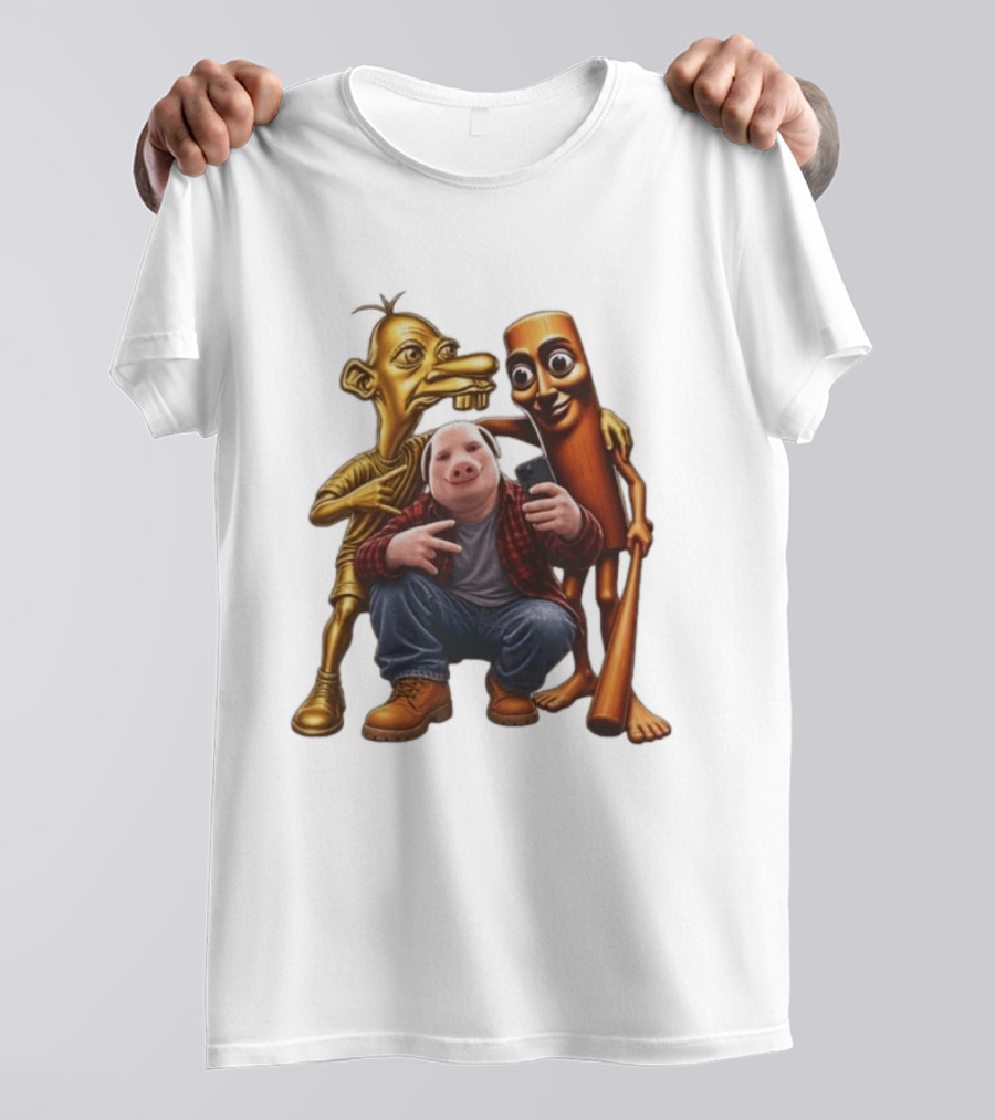 Neegy John Pork Tung Tung Tung Sahur Meme Characters T-Shirt