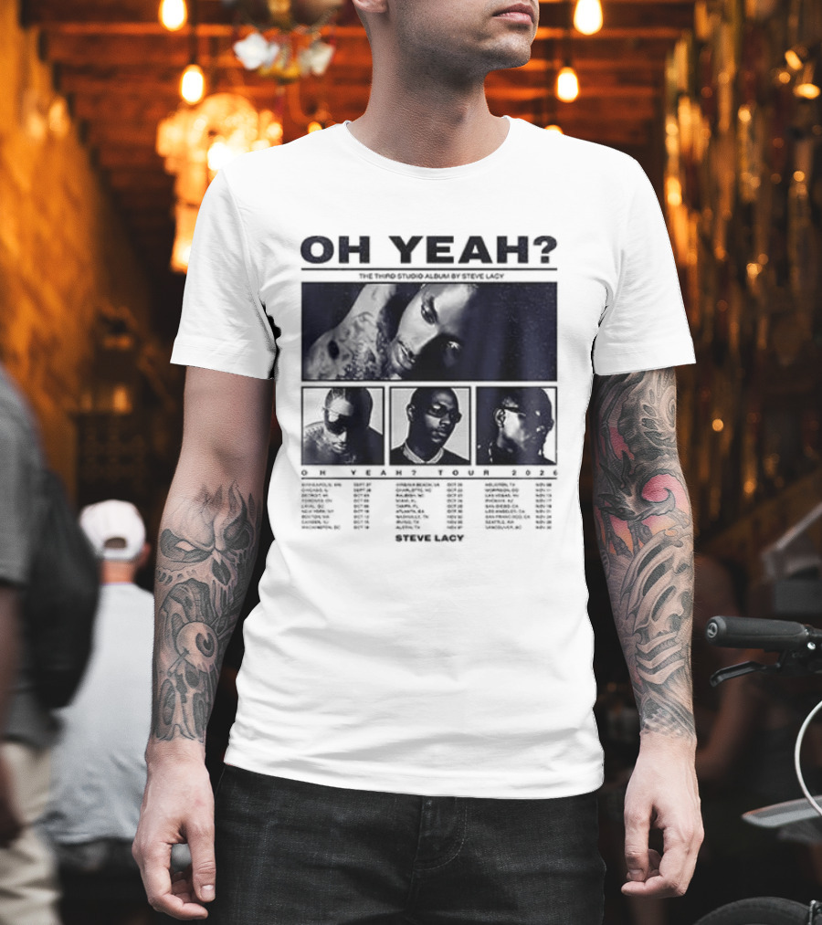 Steve Lacy Oh Yeah Tour Cities List Music Event Dates Compilation T-Shirt