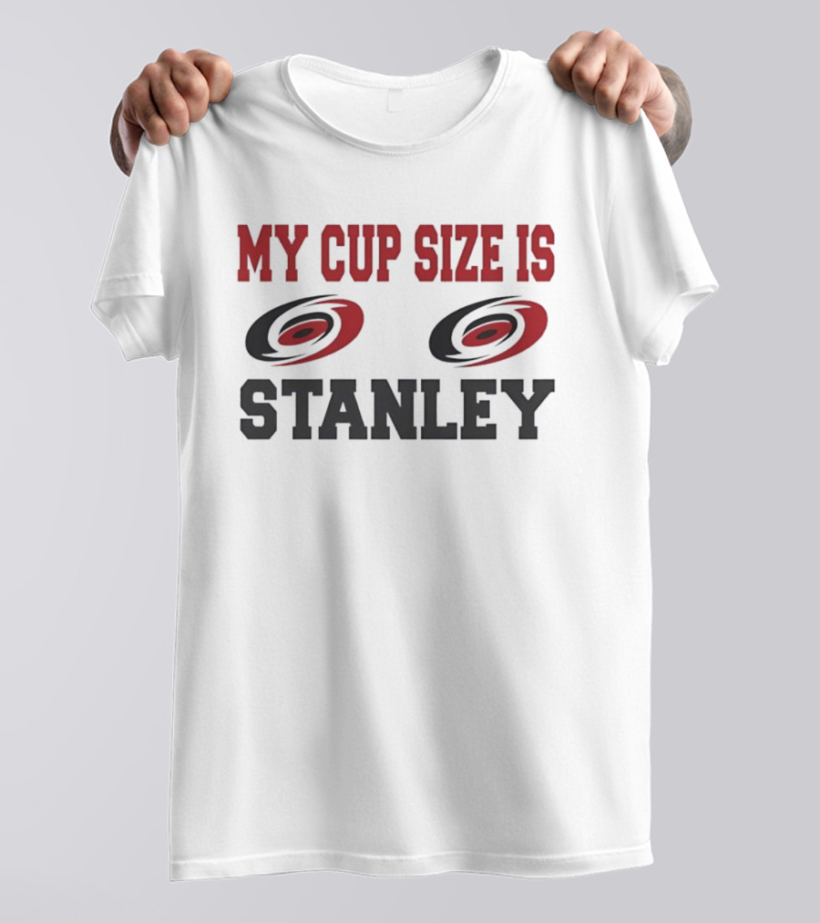 Carolina Hurricanes My Cup Size Is Stanley Hockey Humor T-Shirt