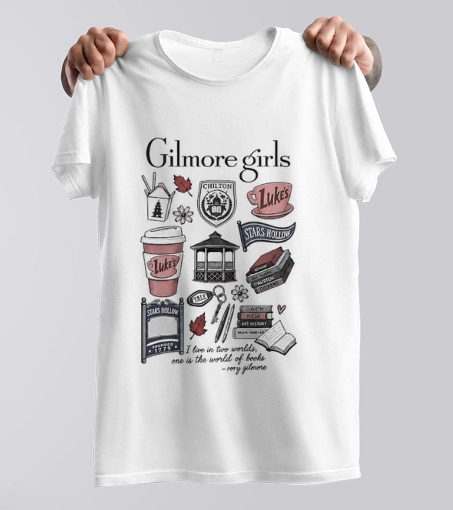 Gilmore Girls Chilton Luke's Stars Hollow Yale Rory Quote Illustrations T-Shirt