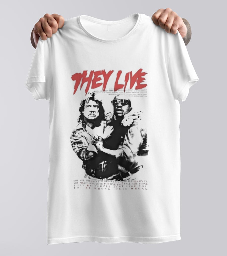 They Live John Carpenter Roddy Piper Keith David Aliens Movie T-Shirt