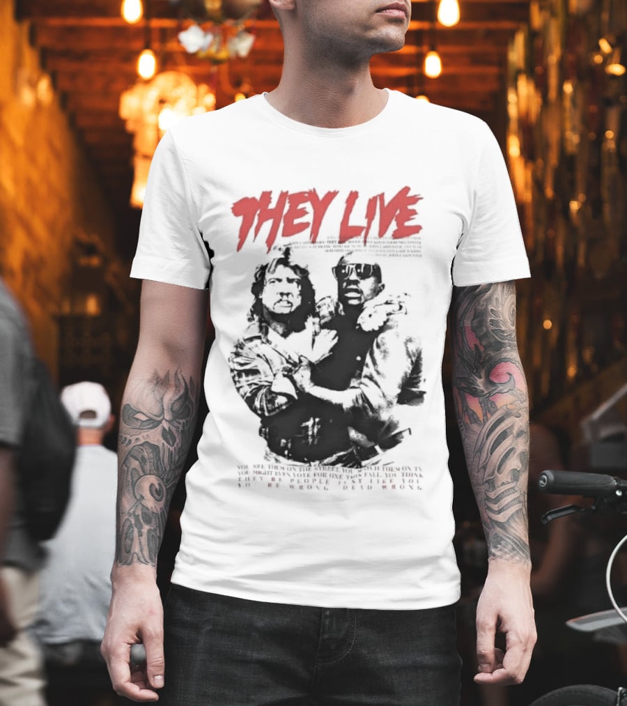 They Live John Carpenter Roddy Piper Keith David Aliens Movie T-Shirt