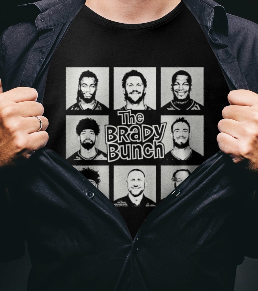 Buffalo Bills The Brady Bunch Football Players Grayscale Collage T-Shirt