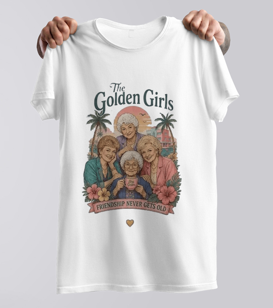 The Golden Girls Friendship Never Gets Old Thank You For Being A Friend Tropical Scene T-Shirt