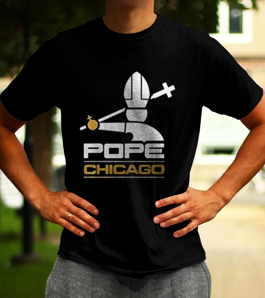 Chicago White Sox Pope Chicago Silver Cross Baseball T-Shirt