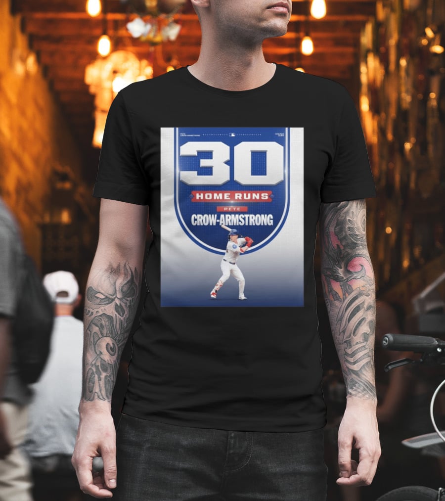 30 Home Runs Pete Crow Armstrong Chicago Cubs T-Shirt