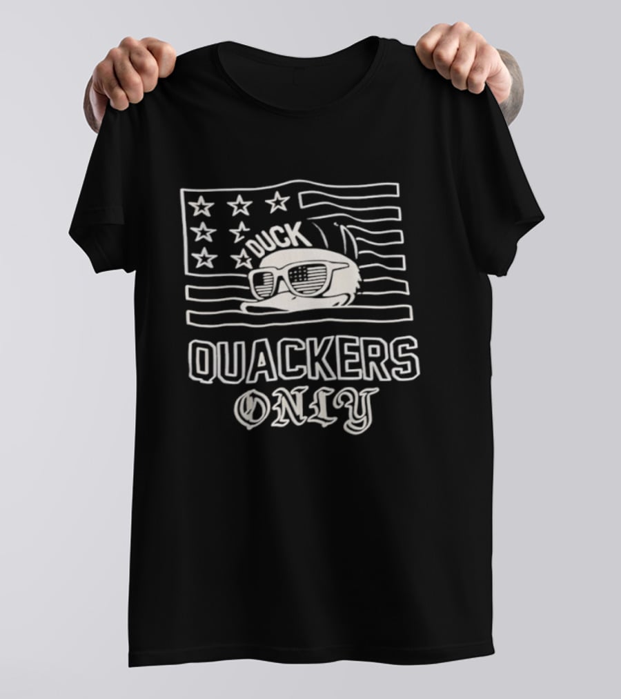 Quackers Only Duck American Flag T-Shirt