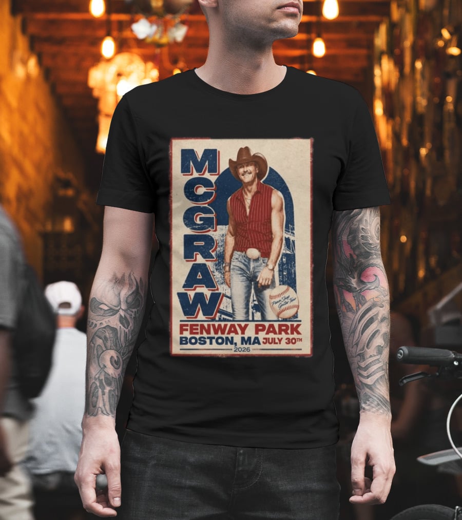 Tim McGraw Fenway Park Boston July 30 2026 Event T-Shirt
