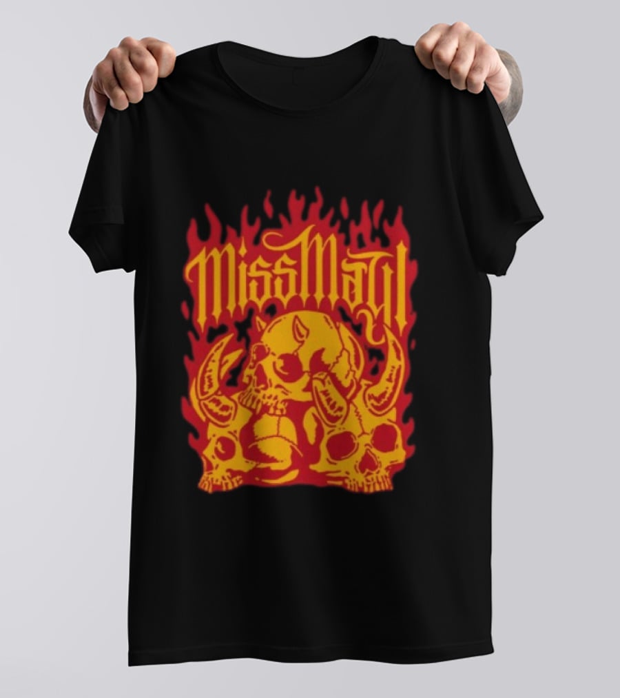 Solid State Records Miss May I Skull Flames No Place For Me Black T-Shirt