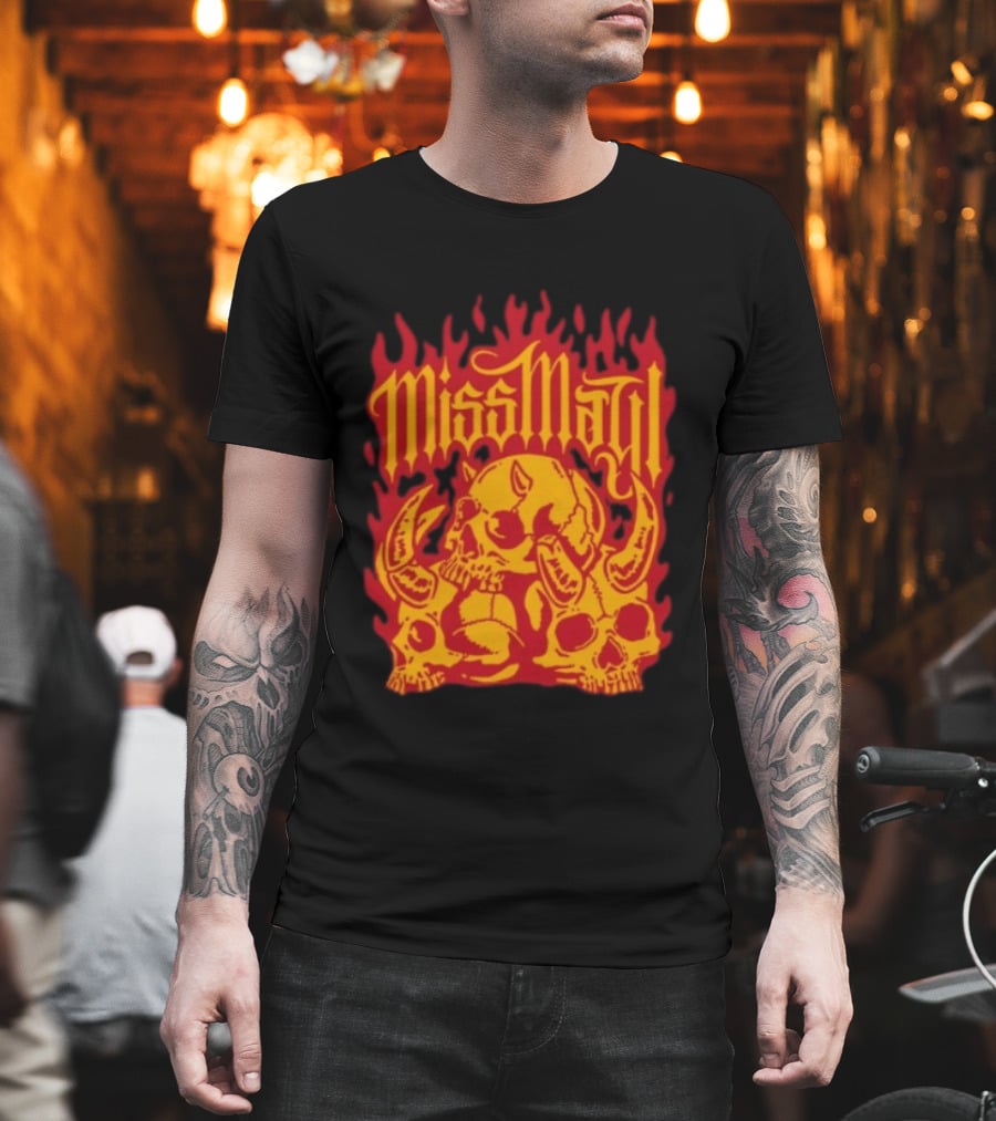 Solid State Records Miss May I Skull Flames No Place For Me Black T-Shirt
