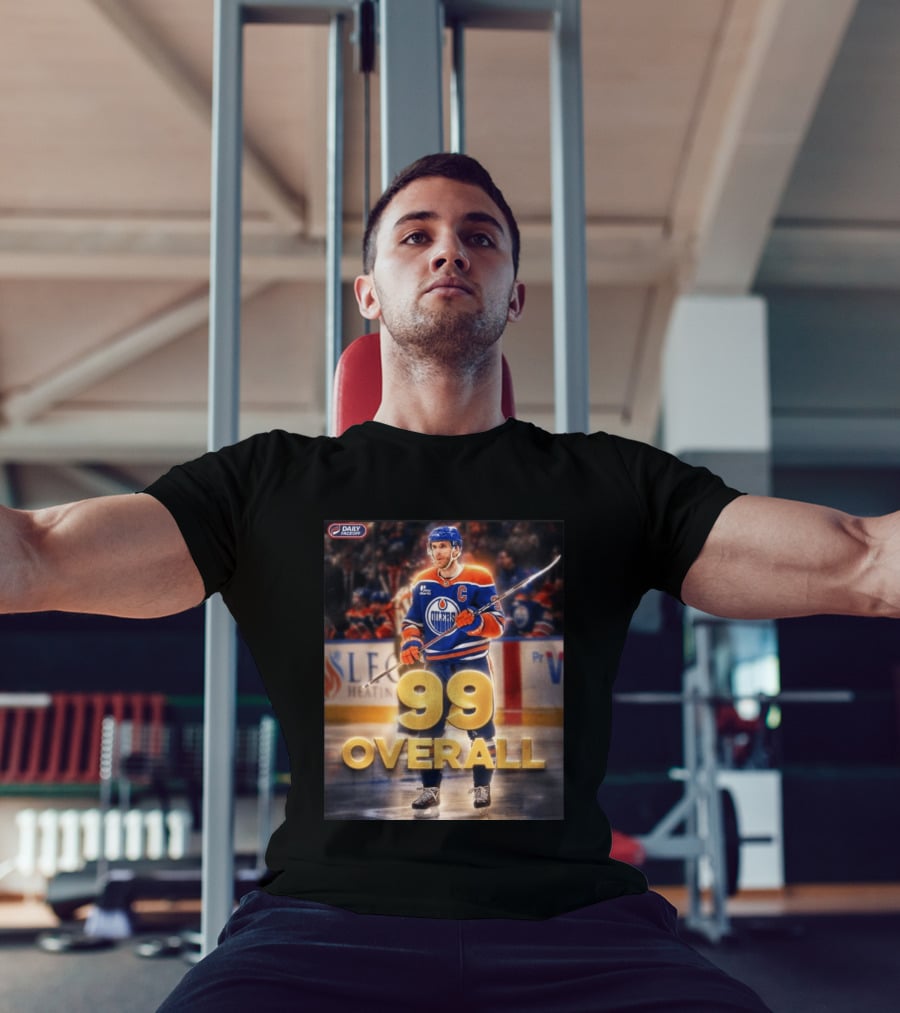 McDavid Oilers 99 Overall Daily Faceoff NHL Captain Hockey T-Shirt