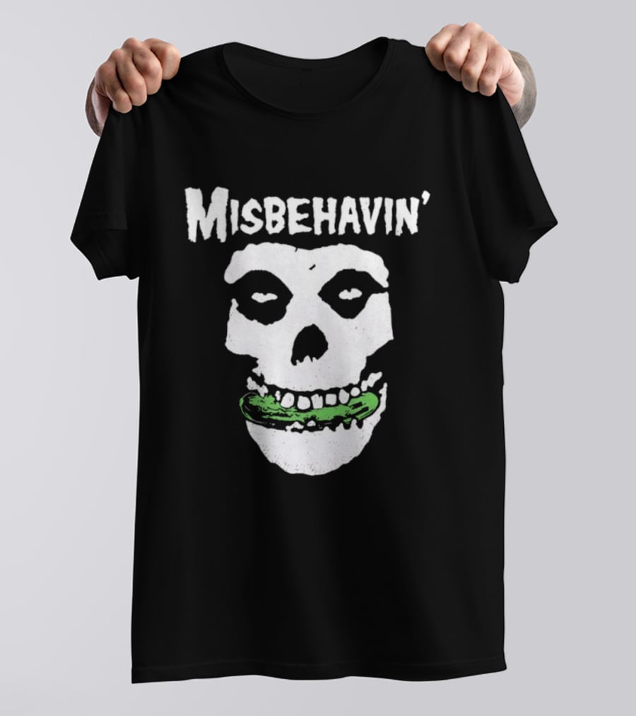 Misbehavin' Pickle Skull Misfits Punk Rock T-Shirt