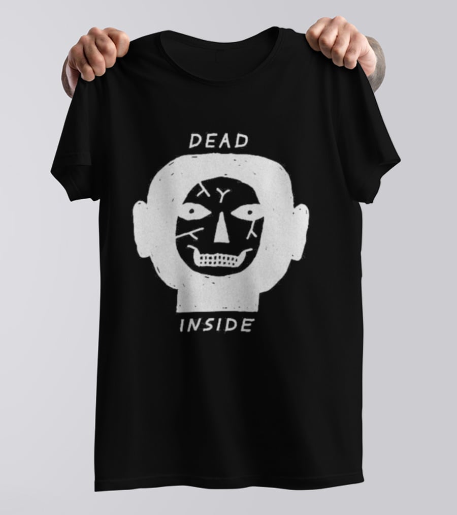 Dead Inside Skull Face Gothic Dark Minimalist T-Shirt