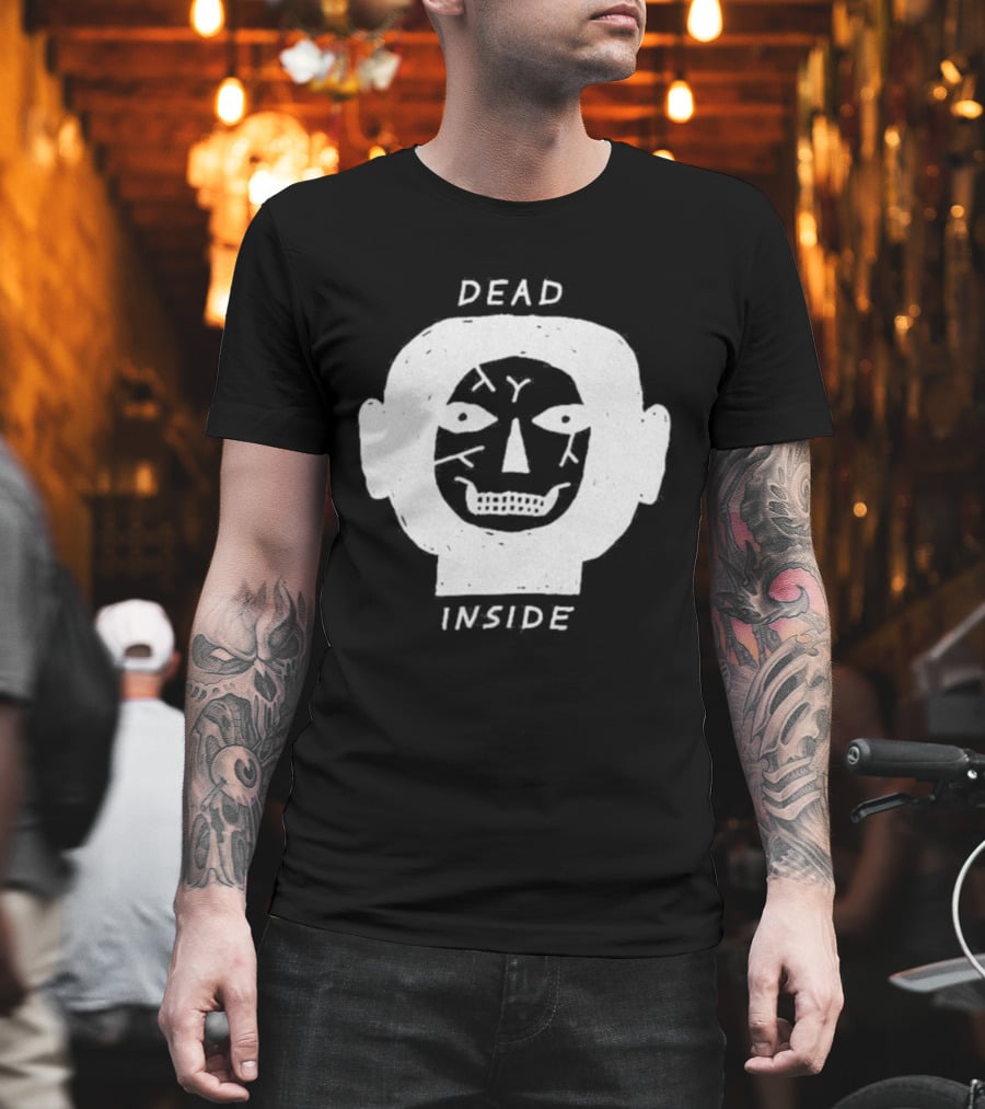Dead Inside Skull Face Gothic Dark Minimalist T-Shirt