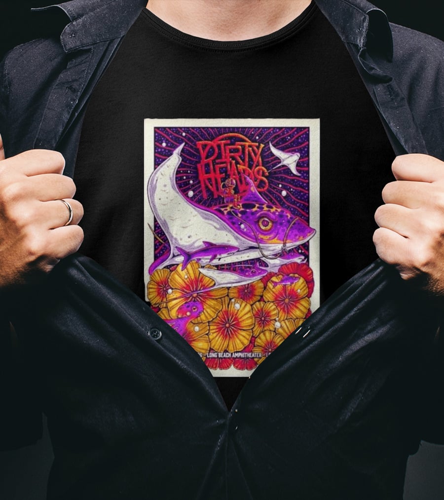 Dirty Heads Long Beach Amphitheater August 18 2026 Vibrant Stingray And Flowers T-Shirt