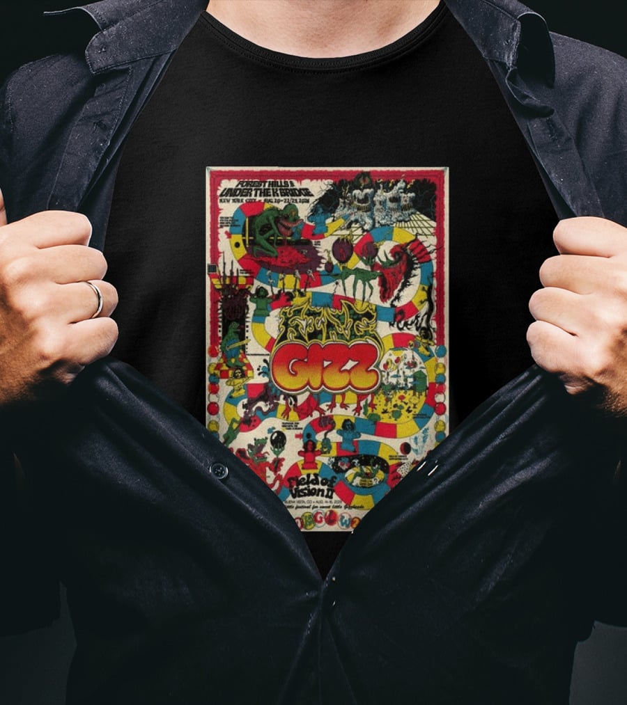 Goose Aug 18 2026 Commodore Ballroom Vancouver BC Flying Gizz Field Of Vision New York City Forest Hills Under The Rainbow T-Shirt