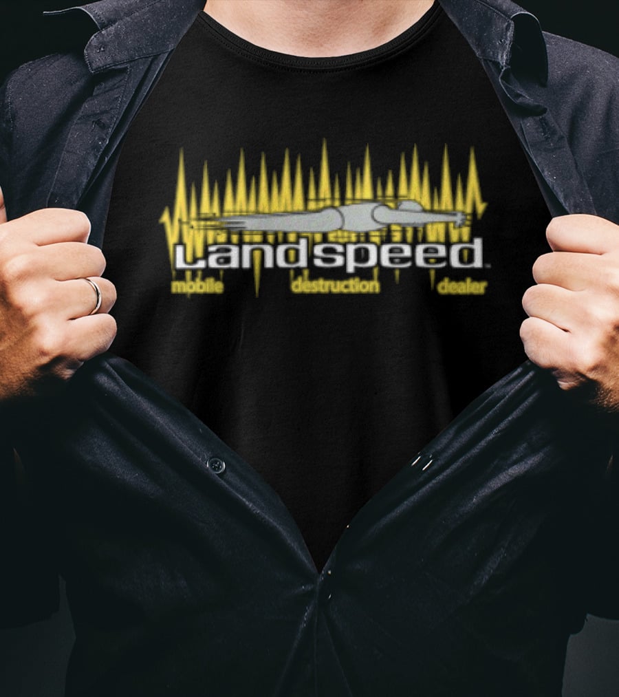 Welcome To Bootville Store Landspeed Yellow Flame Racer T-Shirt