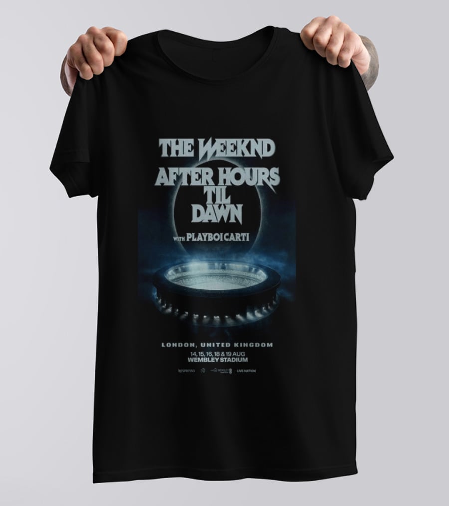 The Weeknd After Hours Til Dawn Playboi Carti London Wembley Stadium August 2026 T-Shirt