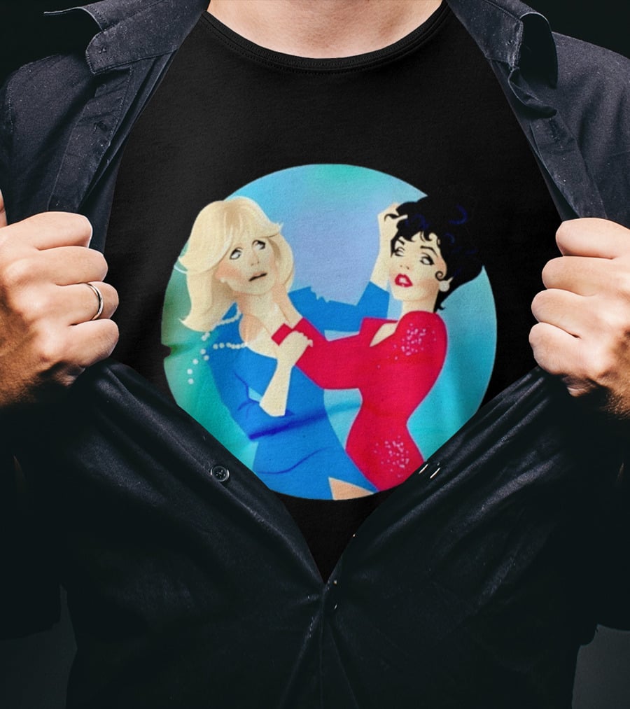 Alexis Carrington Krystle Carrington Iconic Dynasty Catfight Scene T-Shirt