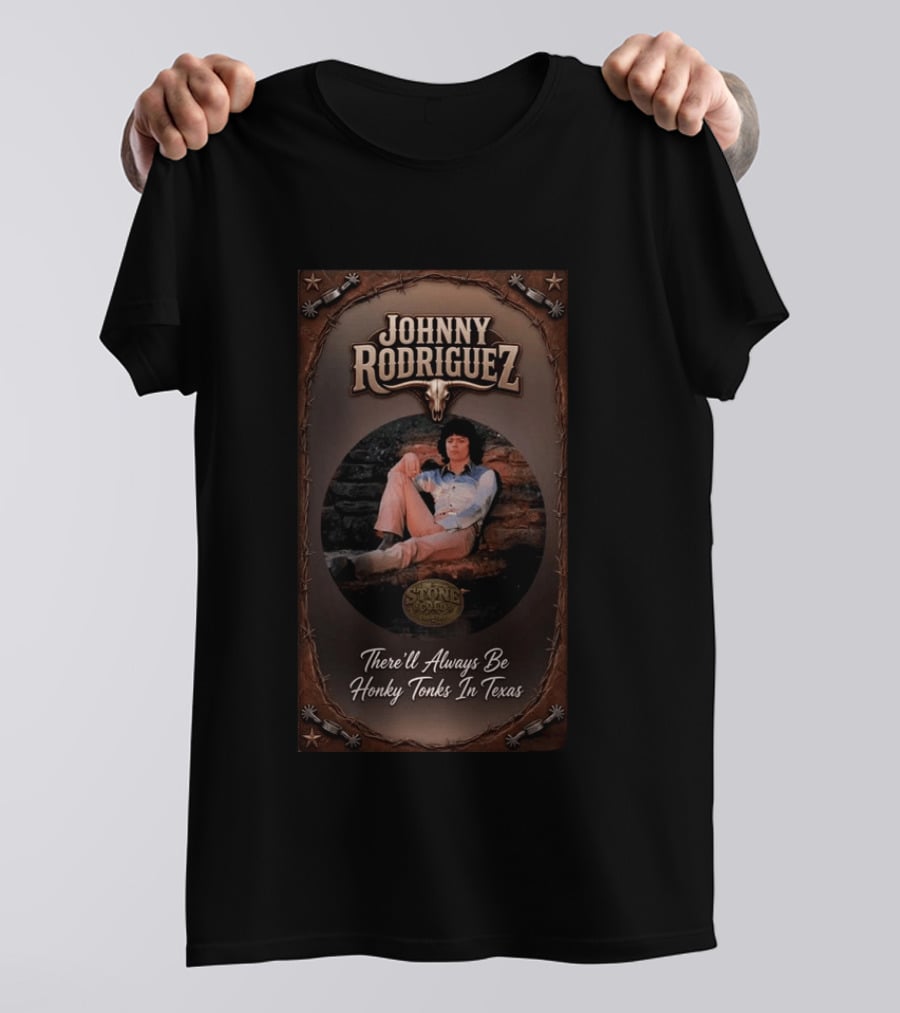 Johnny Rodriguez Cowboy Style Texas Honky Tonks Music Stone Pony T-Shirt