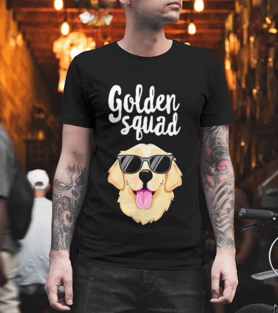 Golden Squad Golden Retriever Dog With Sunglasses T-Shirt